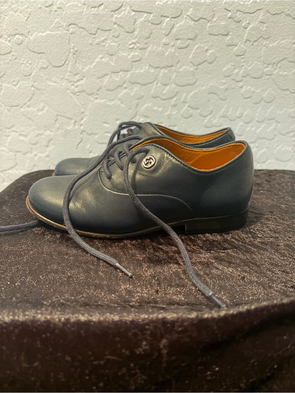 Gucci Interlocking G Leather Derby Shoes - Size 24 Toddler